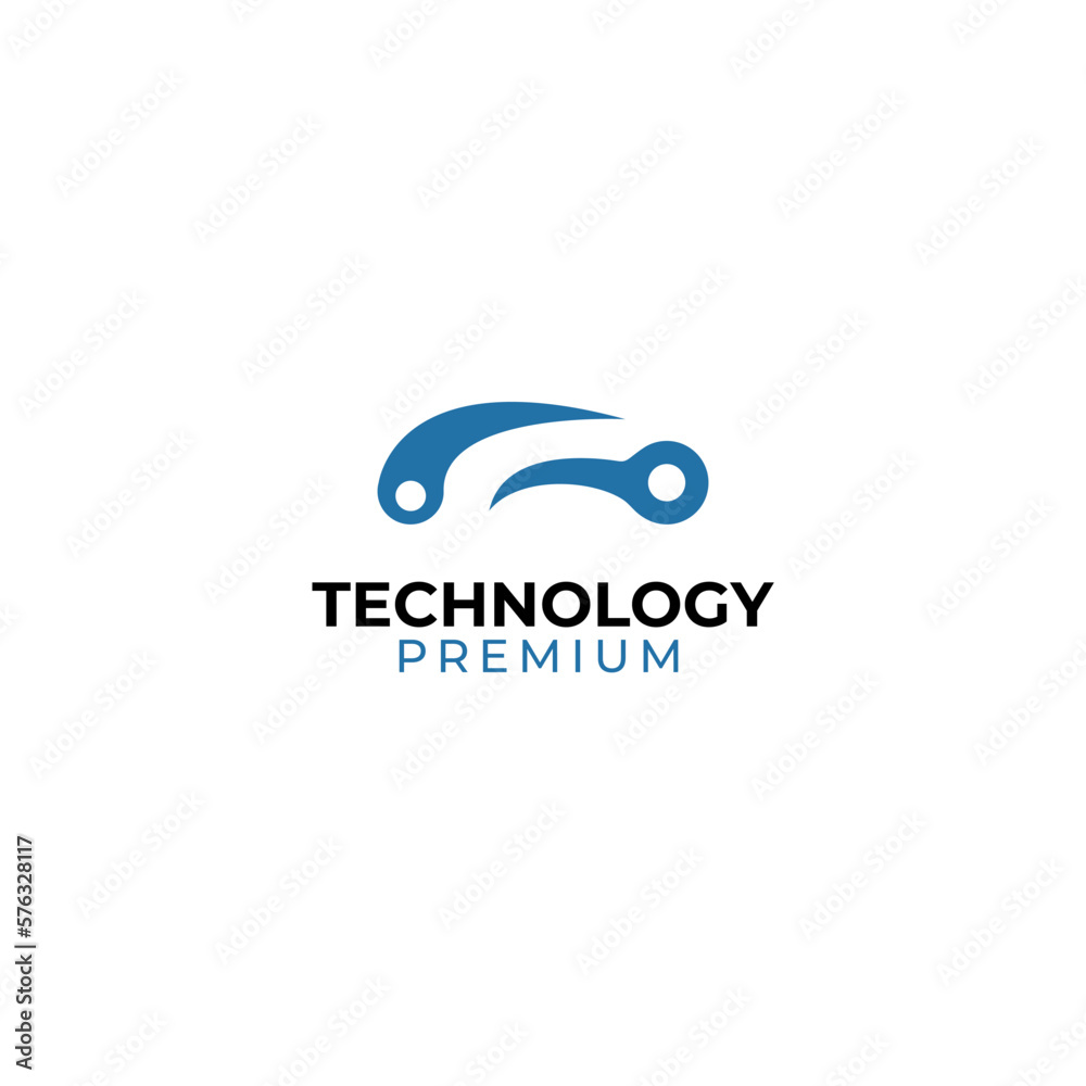 Vector car technology or automotive logo design illustration