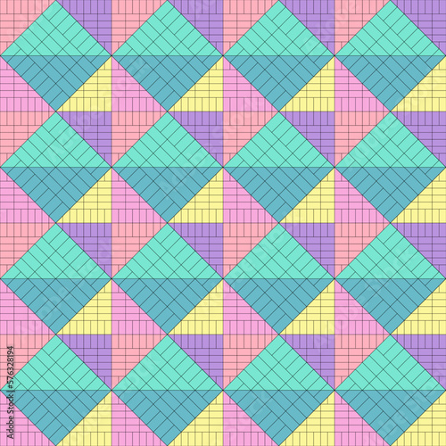 grid line pastel design illustration wall decoration square drawing.