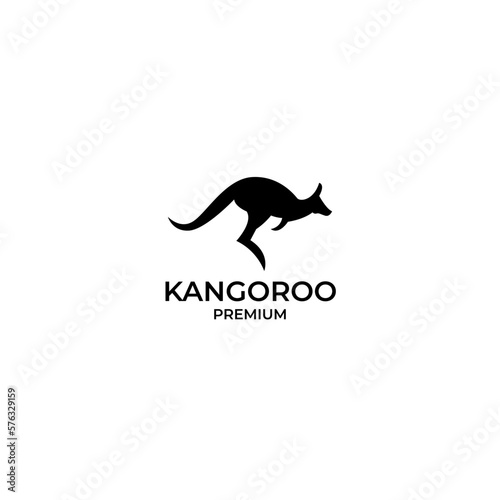 Flat kangaroo logo design vector illustration