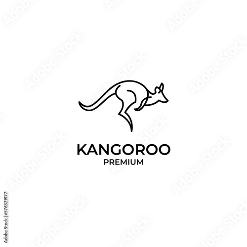 Flat kangaroo logo design vector illustration