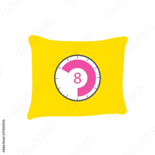 8 hours sleep color line icon. Sleeping time sign. Healthy lifestyle