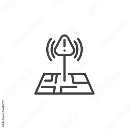 Earthquake location line icon