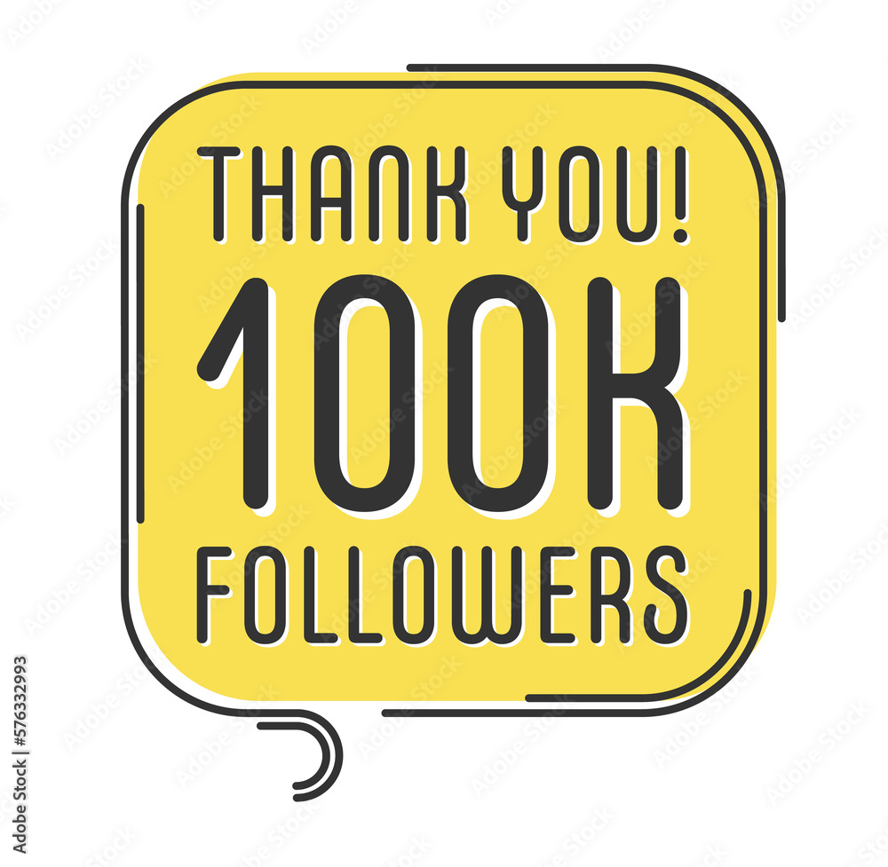 100000 followers vector. Greeting social card thank you followers. Congratulations follower design template 100000 followers vector. Greeting social card thank you followers. Congratulations follower design template