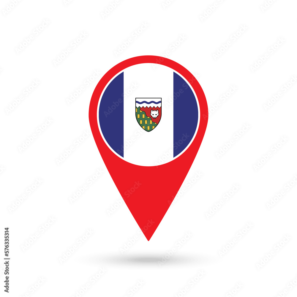 Map pointer with province Northwest Territories. Vector illustration. Map pointer with province Northwest Territories. Vector illustration.