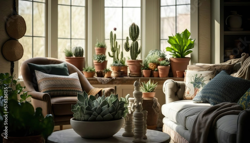 A touch of nature inside with beautiful plants that not only improve the aesthetics of the home, but also improve air quality and general well-being. sustainable life.