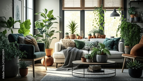 A touch of nature inside with beautiful plants that not only improve the aesthetics of the home  but also improve air quality and general well-being. sustainable life.