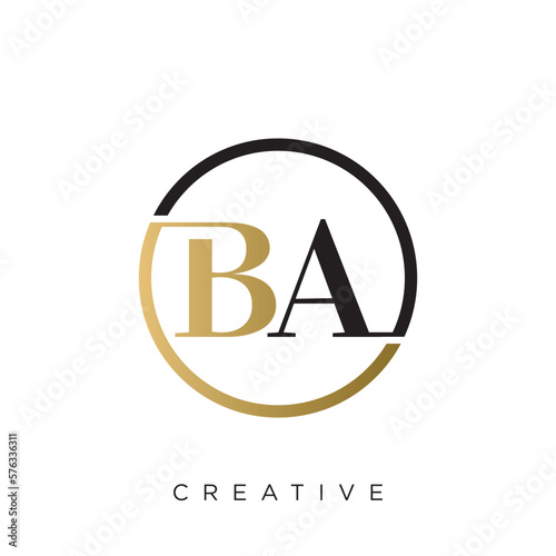 ba logo design vector icon luxury premium	