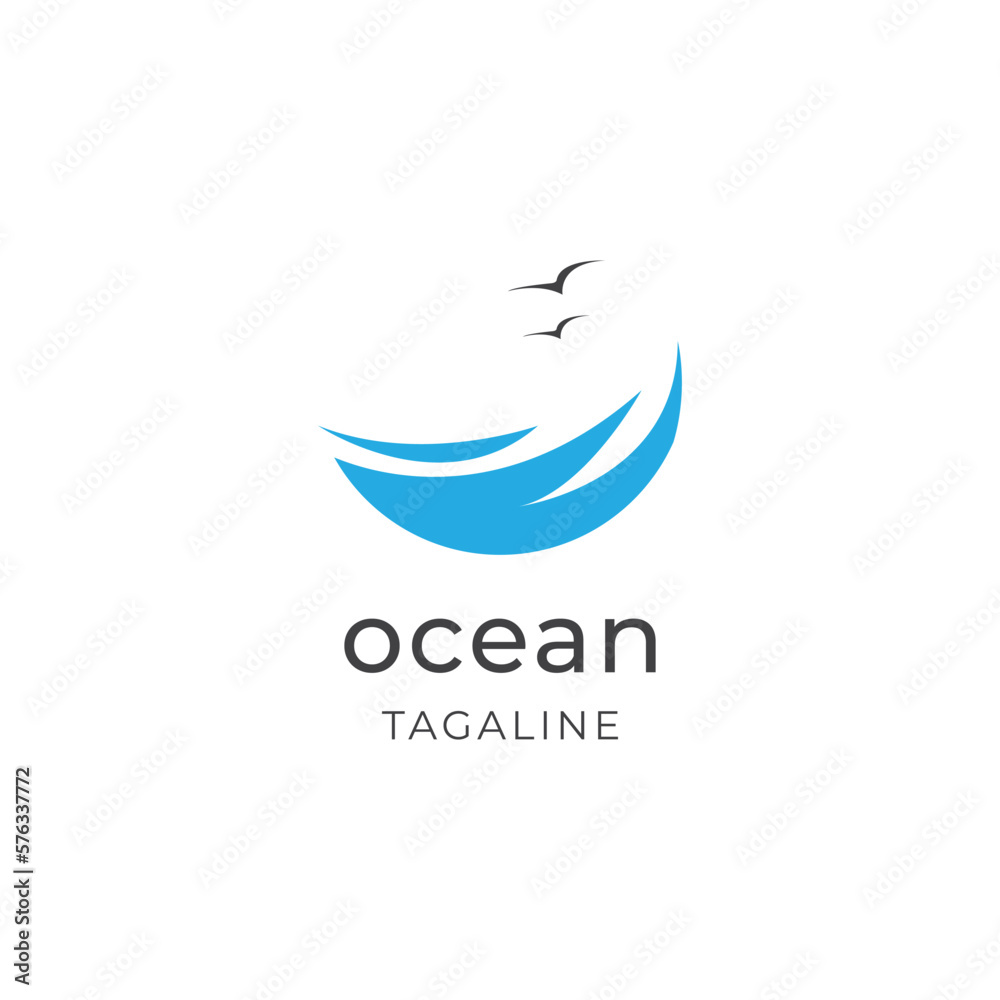 Ocean logo template vector Ocean logo template vector