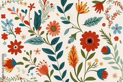 Ancient floral design that s completely seamless. Colorful pastel flowers decorate a Liberty style background. There are a few small flowers here and there on a white background. Printed materials sto