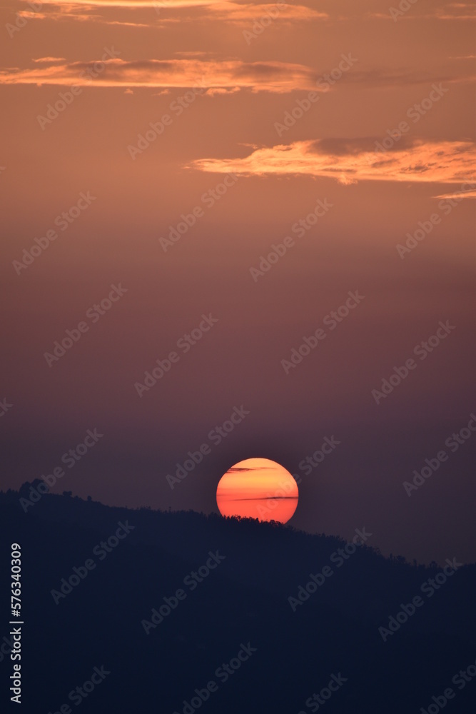 Sunset Over Mountains