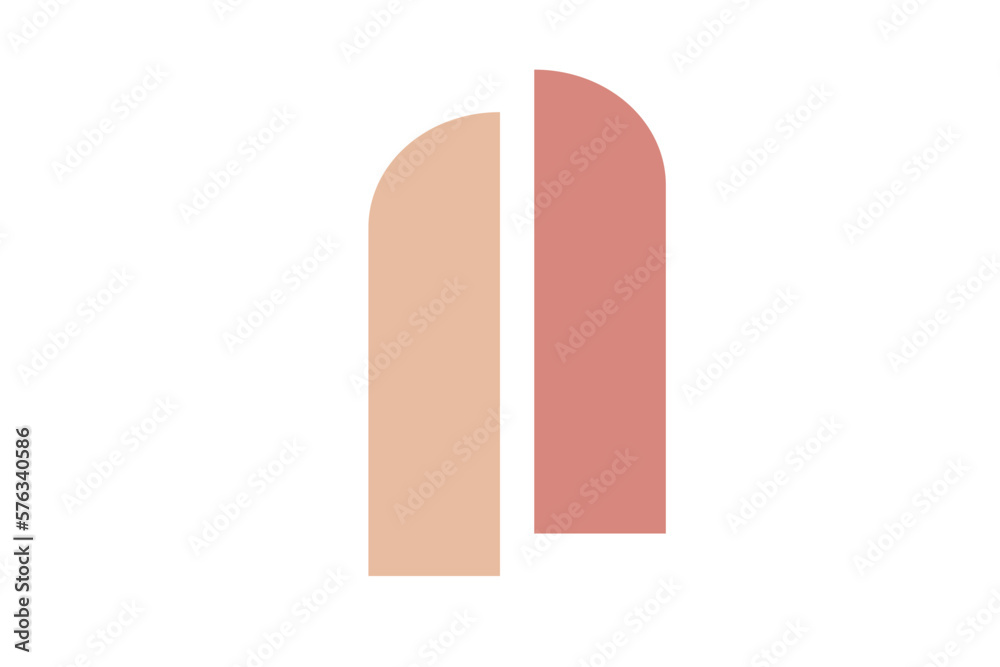 arch half minimal curved line wall sticker  illustration
