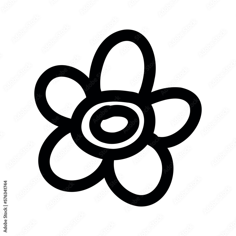 Flower cartoon vector illustration in doodle style Flower cartoon vector illustration in doodle style