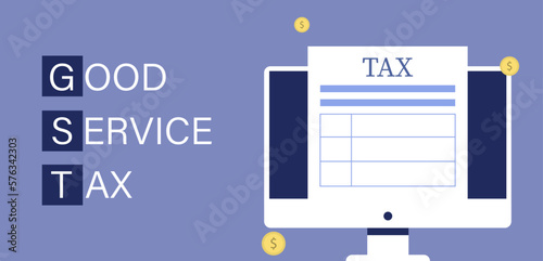 Good Service Tax. Taxation concept, tax form on desktop