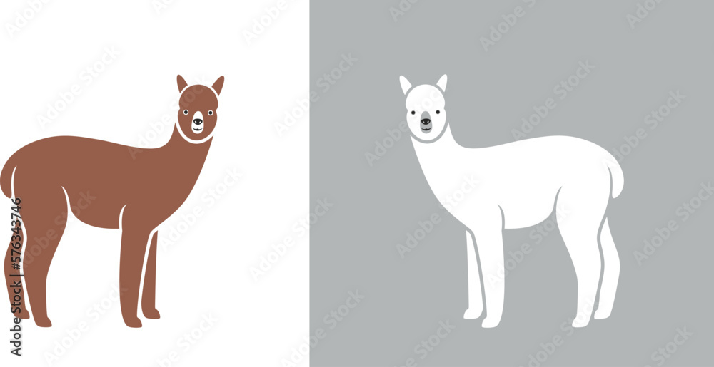 Alpaca logo. Isolated alpaca on white background
