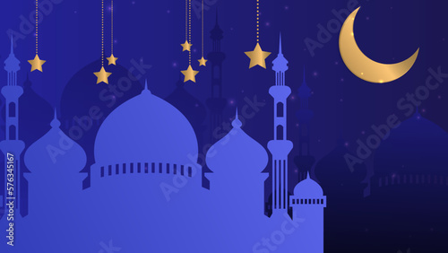 Night Prayer Arabic Vector Background for Holy Month of Ramadan