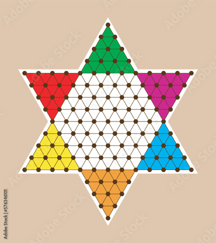 Chinese Checkers Board Template Printable Vector