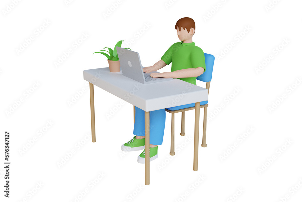 3d business. icon isolated on white background. 3d rendering illustration
