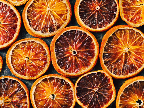 pattern of dried oranges