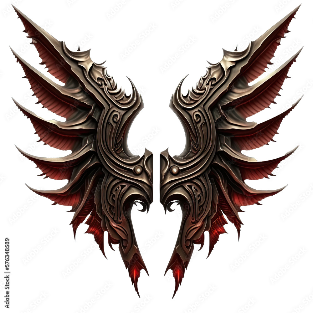 Obraz premium Devil wings. Realistic wings or devil wings on transparent background. Generative AI.