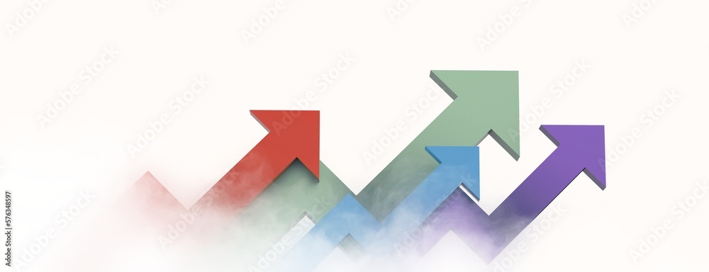 Arrow and cloud. Growing business concept.3D rendering. Arrow and cloud. Growing business concept.3D rendering.