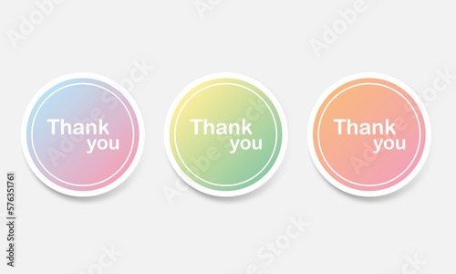 Thank you colorful round stickers.