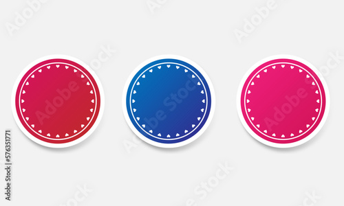 Set of colorful round stickers