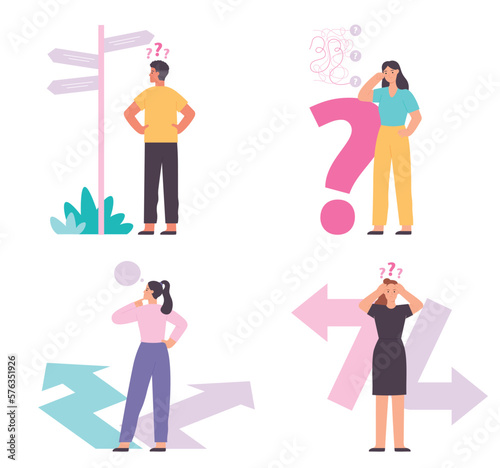 Make decision concept, right and wrong solution