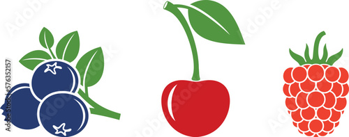 Fotografija Berry logo. Isolated berry on white background