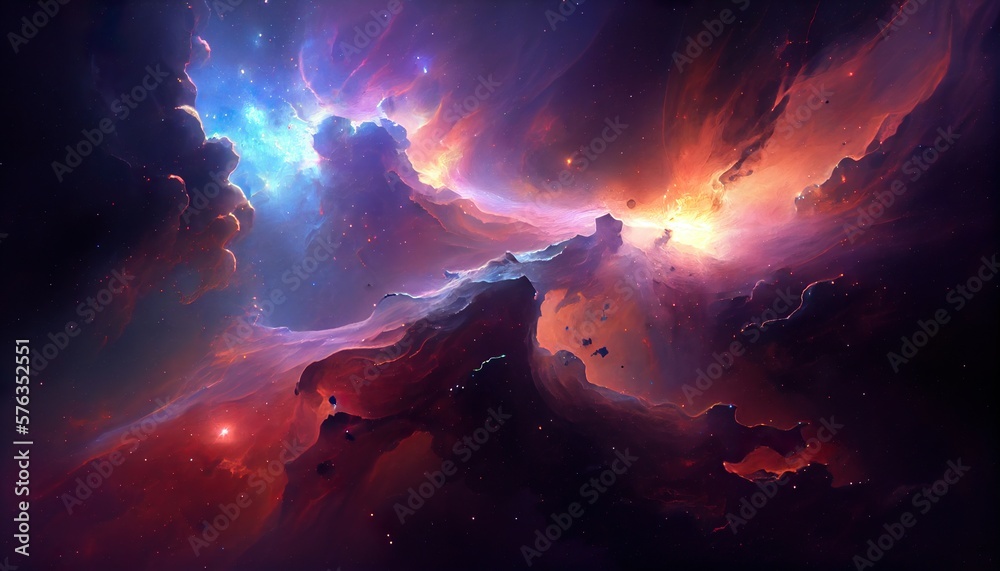 Nebula and galaxies in space. Abstract cosmos background generative ai Nebula and galaxies in space. Abstract cosmos background generative ai