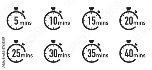 Timer, clock, stopwatch isolated illustration. Cook time or countdown time.