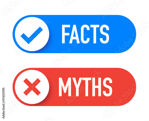 Fact and myth icon vector illustration. Flat design.