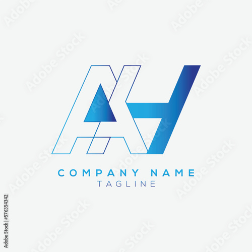 AH letter unique modern logo design logotype icon template Vector