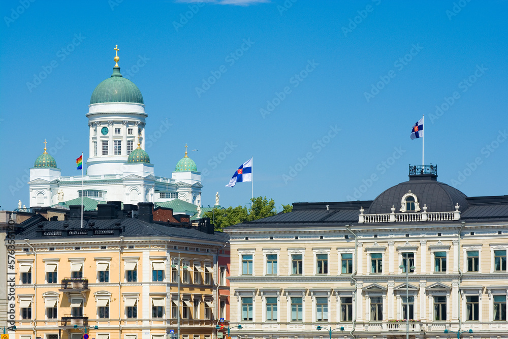 Fototapeta premium Market Square (Kauppatori) in central part of Helsinki, Finland