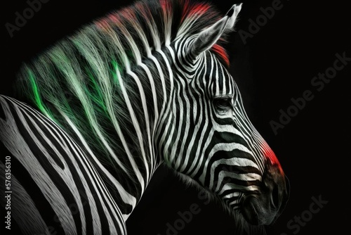 The zebra of Burchell  Equus quagga burchellii . Generative AI