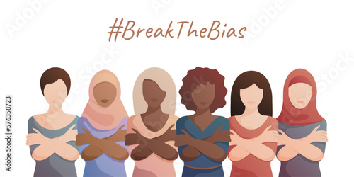 Break the bias pose International Women's Day. BreakTheBias campaign.