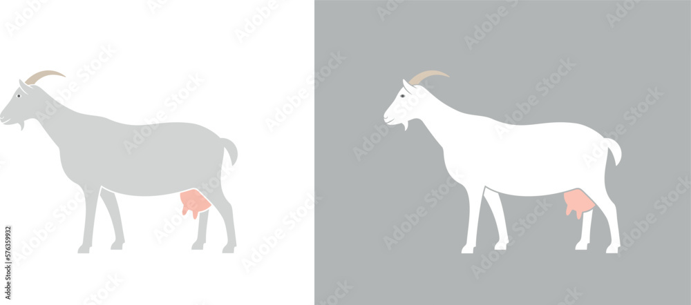 Goat logo. Isolated goat on white background