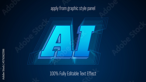 AI, artificial intelligence, machine learning text effect, editable text effect vector.