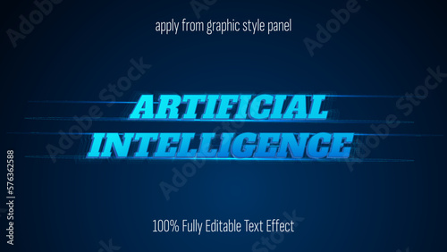 AI, artificial intelligence, machine learning text effect, editable text effect vector.
