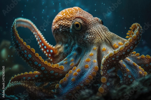 Discover the Mysterious and Colorful World of Octopus Under the Sea AI Generative