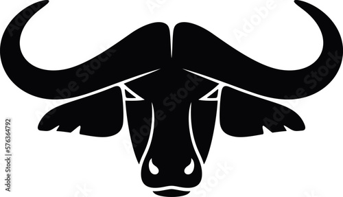 Buffalo head logo. Isolated Buffalo head on white background