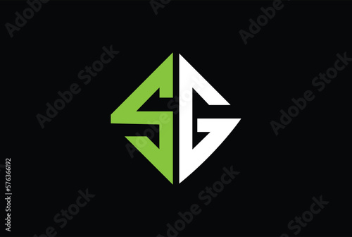 sg initial letters linked triangle shape logo