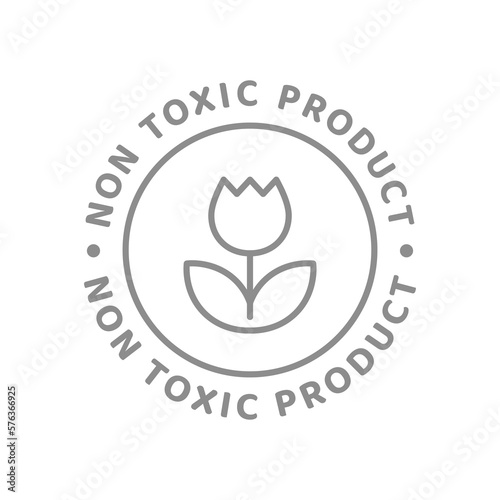 Non toxic product line vector label. Food or cosmetics icon.
