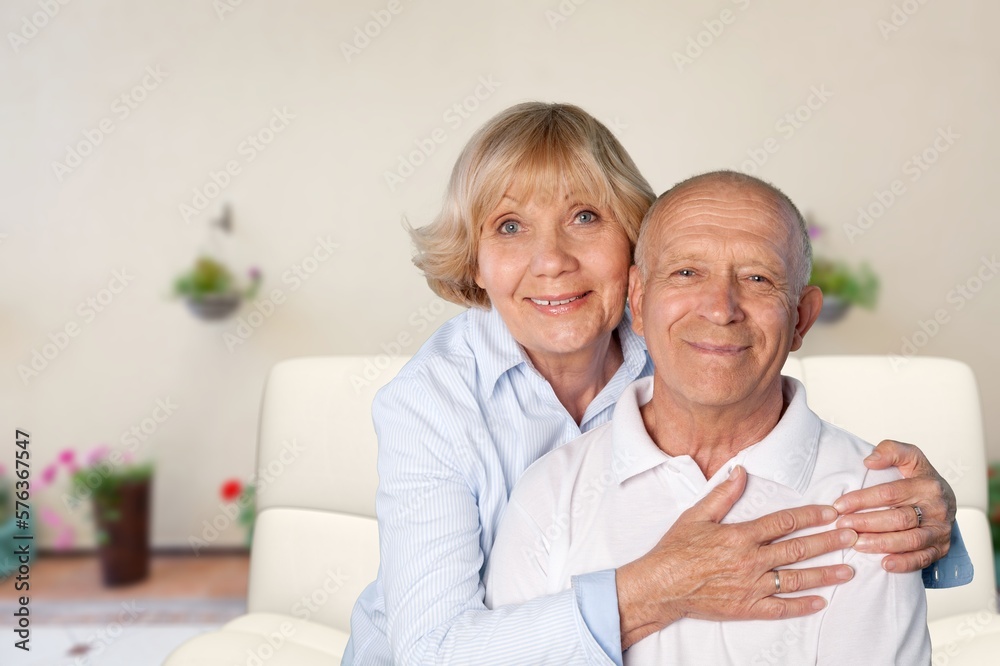 Happy senior couple hugging, concept support with love. Happy senior couple hugging, concept support with love.