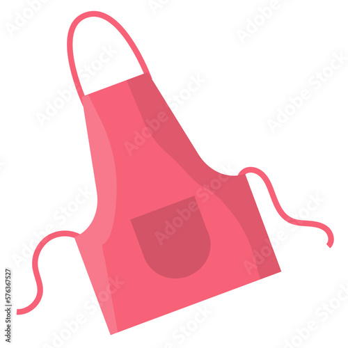 pink confectionery apron vector flat illustration,  without a background, transparent