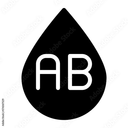 blood type ab glyph icon
