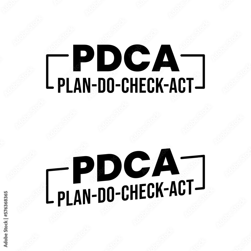 PDCA plan do check act text icon label information design vector