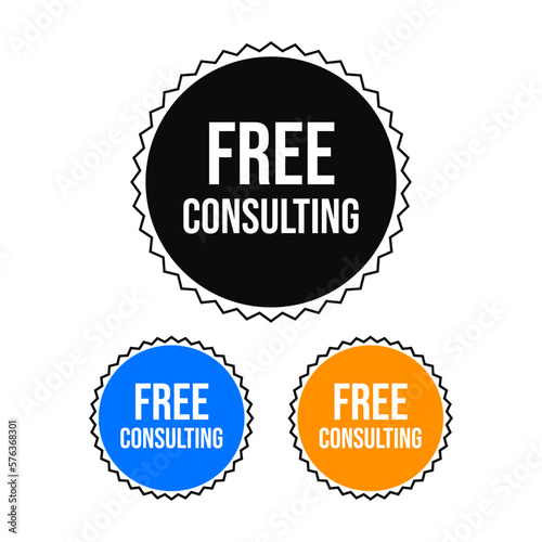 Free consulting courses icon label badge sign design vector