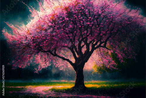 tree at sunset generative AI  © bloodfox