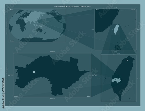 Chiayi, Taiwan. Described location diagram photo