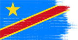Democratic Republic of the Congo. flag with brush paint textured isolated  on png or transparent background